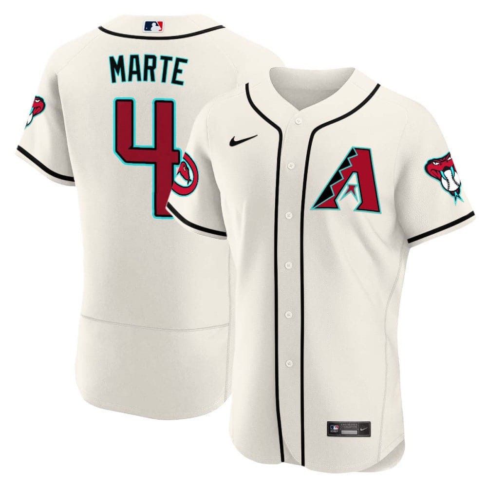 Men Arizona Diamondback #4 Marte Cream 2024 Nike Flex Base MLB Jersey->arizona diamondback->MLB Jersey